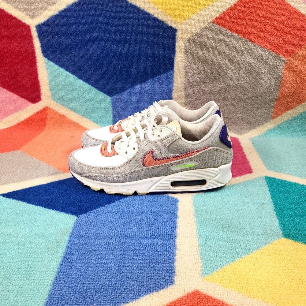 Nike Air Max 90 Recycled Jerseys Mens Size 8‎ White Grey CT1684 100